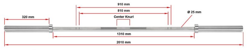 Olympijská osa dámská ATX LINE Multi Bar Rocket 15 kg - chrom