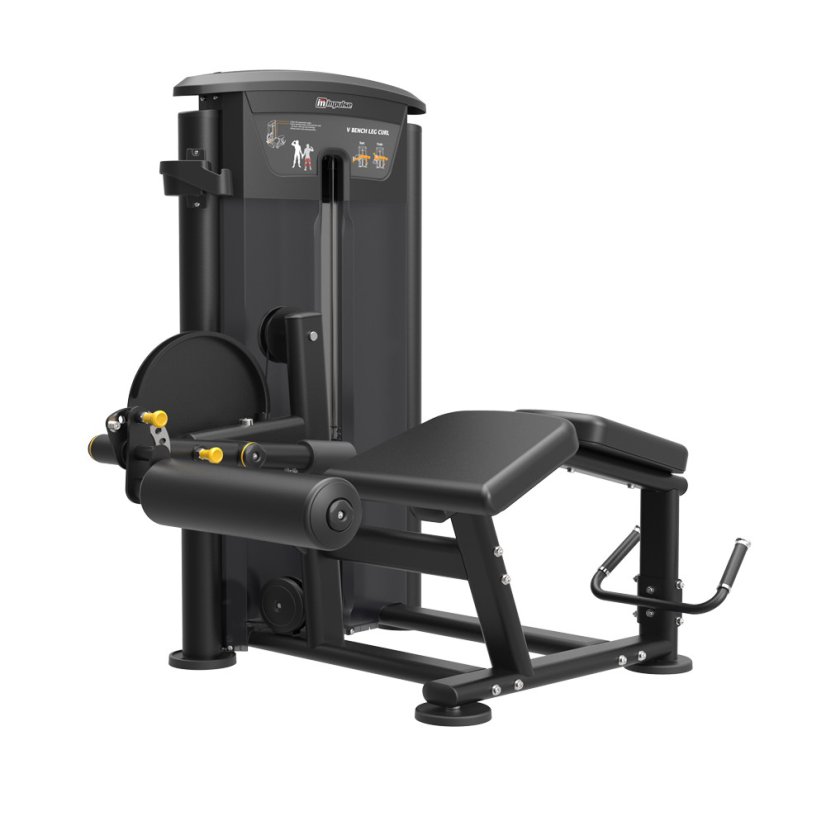 Posilovací stroj IMPULSE Prone Leg Curl - černý rám + černé čalounění