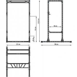Napájací stojan ATX LINE PRX-655SD-200 Short Distance Spacing, výška 215,5 cm