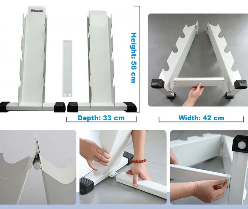 Sada pogumovaných činek PROIRON 3 - 10 kg (4 páry činek + stojan)