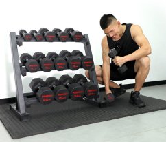 Pogumované činky PROIRON 3 - 24 kg (9 párov + stojan Long)