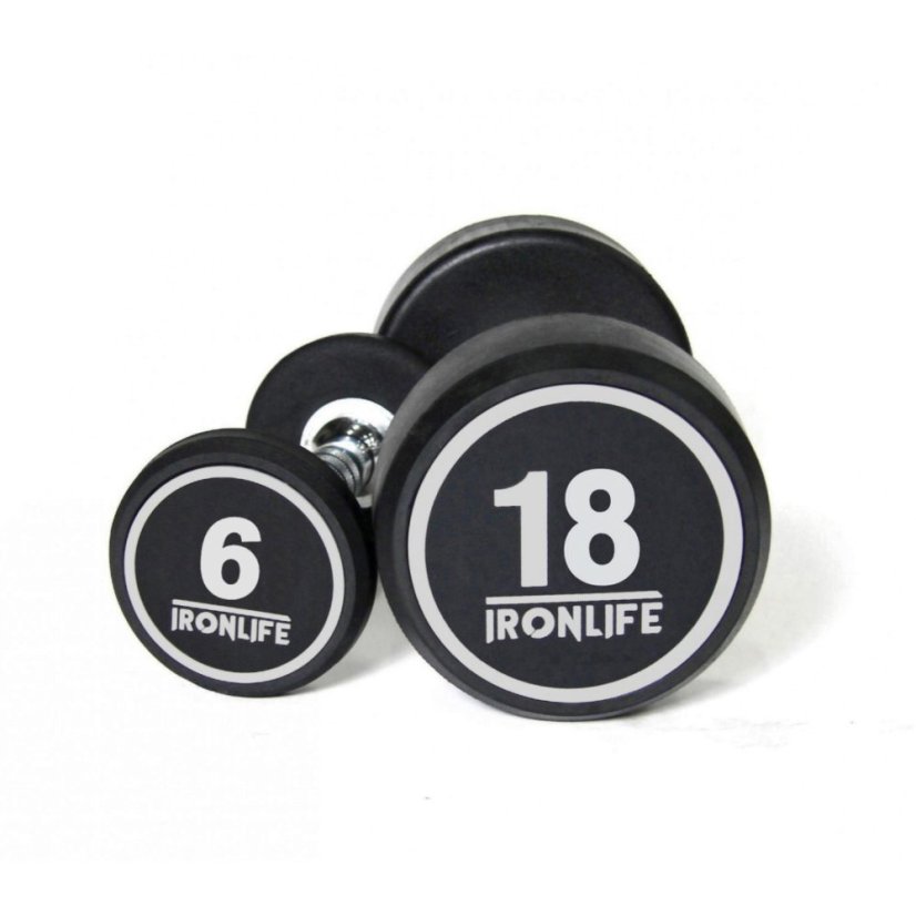 Sada pogumovaných jednoručních činek IRONLIFE 6-18 kg