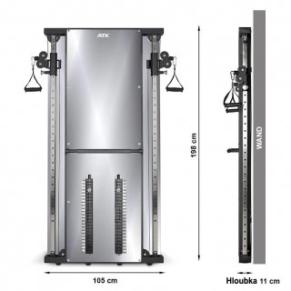 ATX LINE multifunctional weight machine silver, mirror, 2 x 60 kg