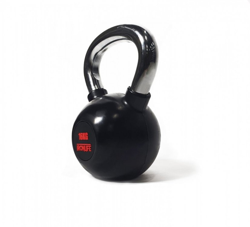 Kettlebell IRONLIFE 16 kg, pogumovaný