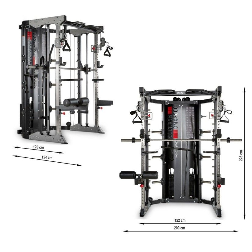 Multifunkční posilovací stroj ATX LINE MULTI GYM GMX-2000, cihličkové závaží 2 x 90 kg