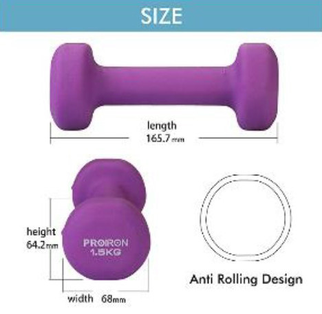 wysokiej jakości hantle - wymiary 