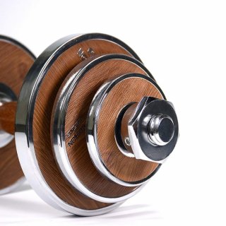 One-handed dumbbells PROIRON Walnut Steel 2 x 10 kg (pair)