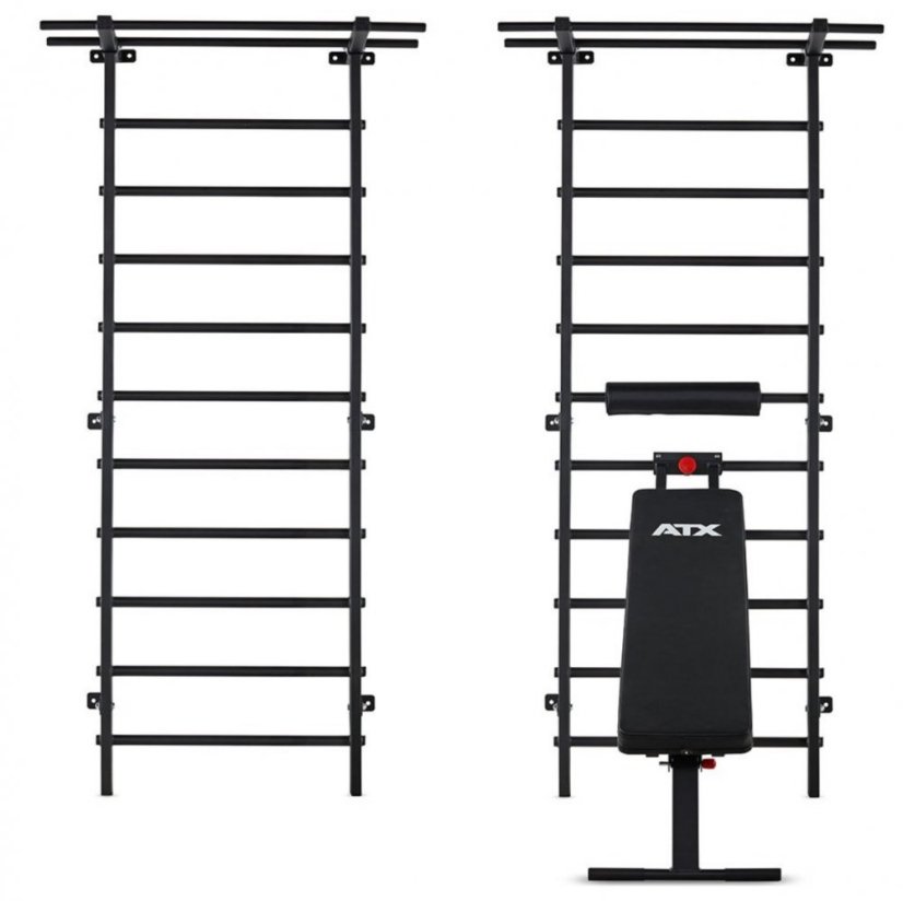 ATX LINE Wall Bar Gym Žebřina s hrazdou a posilovací lavice šikmá