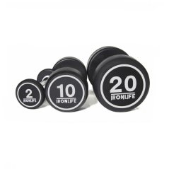 Súprava pogumovaných jednoručných činiek IRONLIFE 2-20 kg (10 párov po 2 kg)