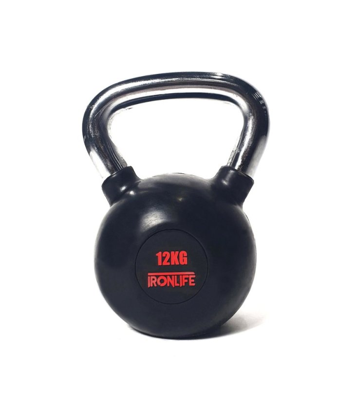Kettlebell IRONLIFE 12 kg, pogumovaný