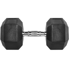 Jednoručná činka HEXA ATX LINE 27,5 kg, pogumovaná + chróm