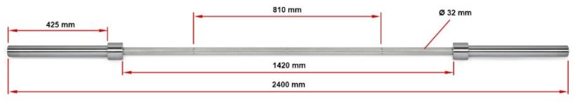 Olympijská osa ATX LINE RAPTOR SQUAT BAR extrémně dlouhá 2400/50 mm