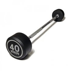 Rubber straight barbell IRONLIFE 40 kg