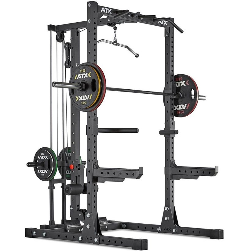 Stojan na dřepy ATX Half Rack 750 s kladkou na kotouče, výška 224 cm
