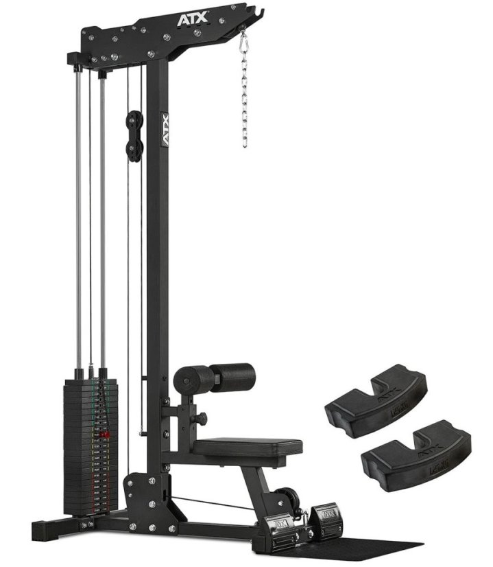 Kombinovaná horní/spodní kladka ATX LINE, cihličkové závaží 115 kg + přídavné závaží