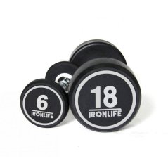 Sada pogumovaných jednoručních činek IRONLIFE 6-18 kg