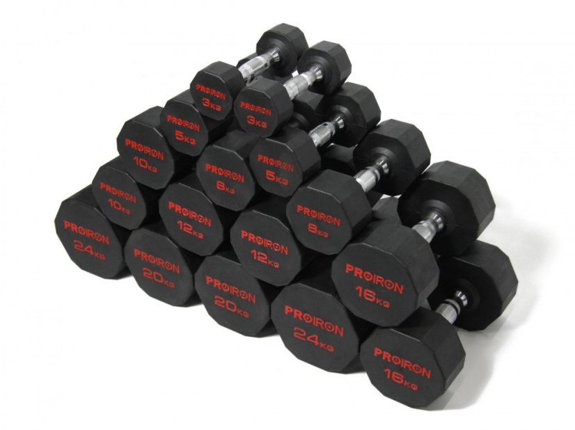 Sada pogumovaných činek PROIRON 3 - 28 kg (10 párů)