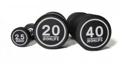 Sada pogumovaných jednoručních činek IRONLIFE 2,5-40 kg