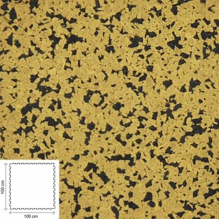 Športová podlaha GELMAT puzzle MAT, 15 mm, 80 % EPDM, žltá