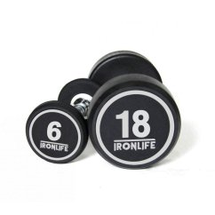 Sada pogumovaných jednoručních činek IRONLIFE 6-18 kg