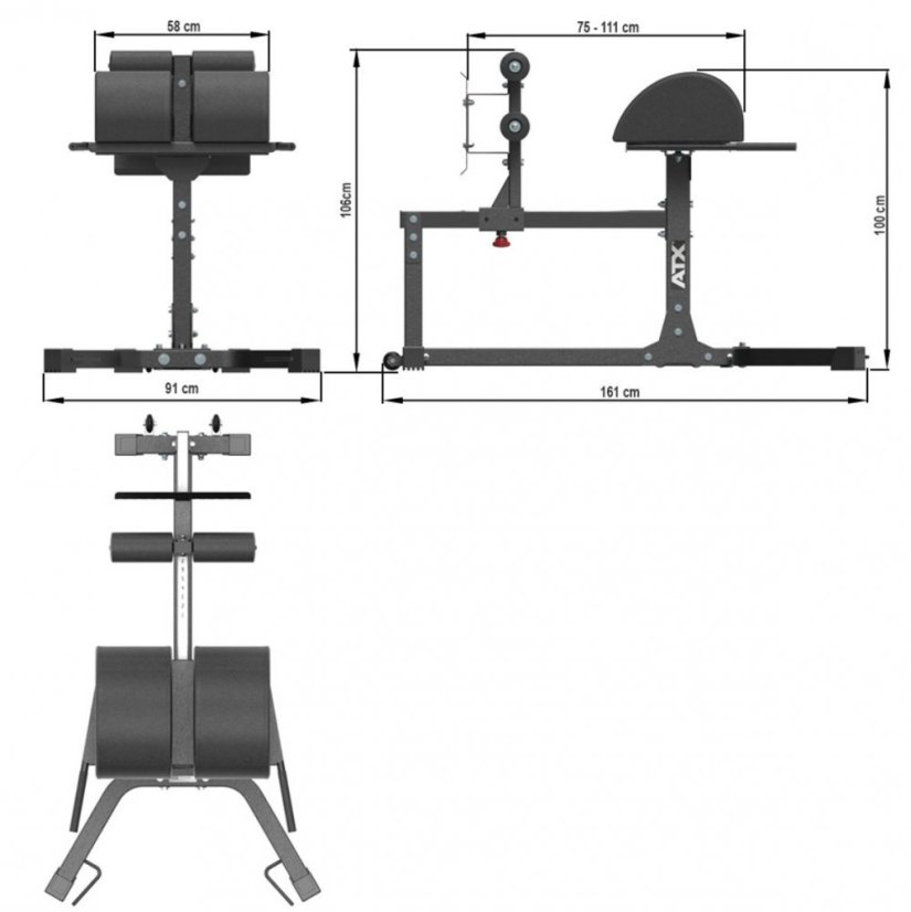 ATX LINE Glute Ham Developer Cross Bench
