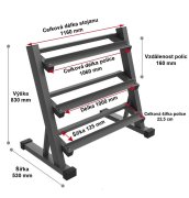 Stand for one-hand dumbbells PROIRON - triple row Long