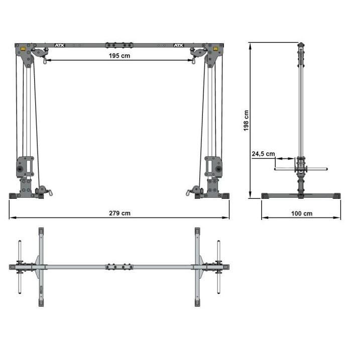 Kábel ATX LINE Crossover, výška 198 cm