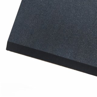 Rubber platform 100 x 100 cm, thickness 30 mm, BLACK MAT, (one side bevelled)