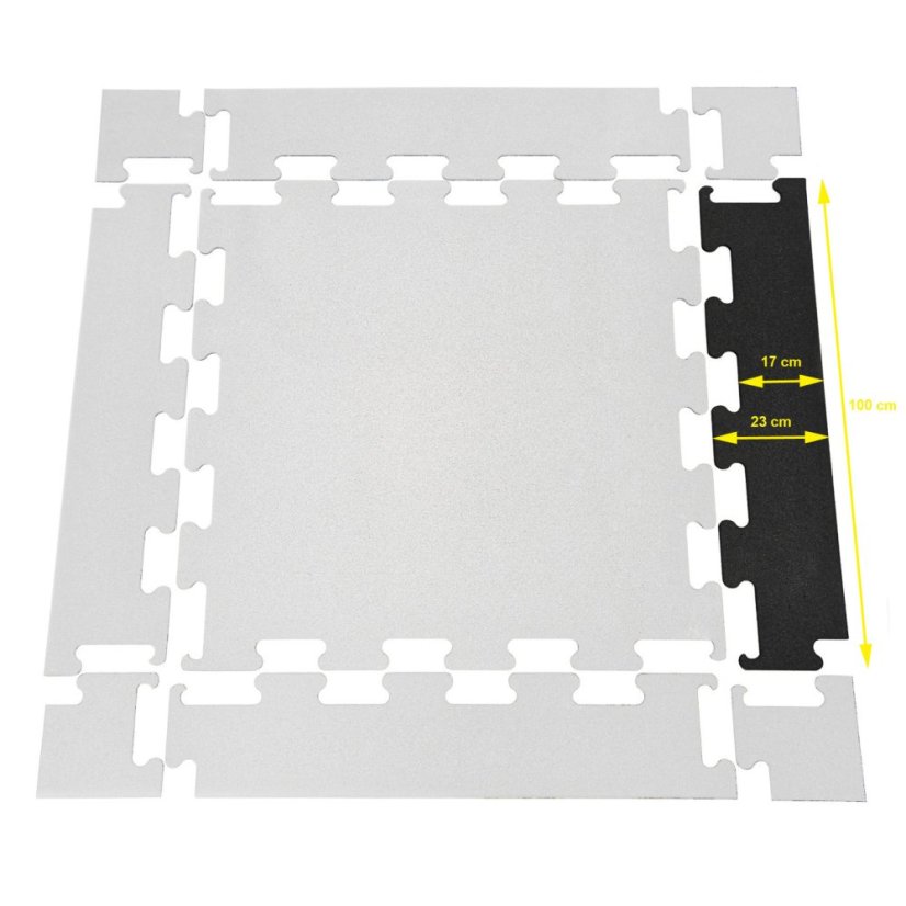 EWMAT; Náběh k podlaze, tl. 15 mm, 10% EPDM, zkosená strana, šedá BORDER RAL 9010