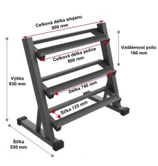 Stojan na jednoruční činky PROIRON - trojřadý