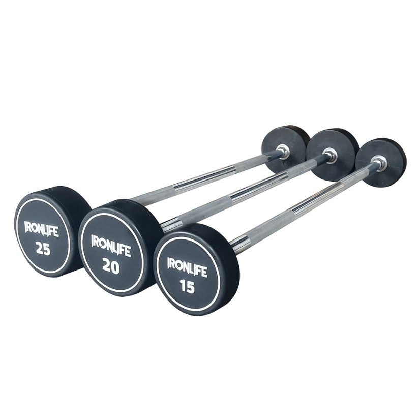 IRONLIFE; Pro Style Coated Barbell Straight Bar (5 - 50 kg) stoupání po 5 kg