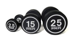 Sada pogumovaných jednoručních činek IRONLIFE 2,5-25 kg