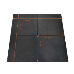 Sportovní podlaha GF RELIEF PREMIUM 30 mm, 100 x 100 cm černá