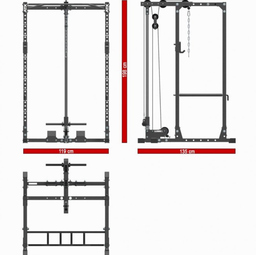 Power Rack ATX LINE PRX-510 with pulley, height 198 cm