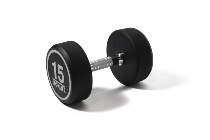 Pogumovaná jednoručná činka IRONLIFE 15 kg
