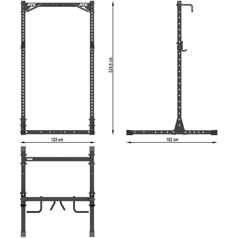 Stojan na drepy Half Rack ATX-HRX-750, výška 225 cm