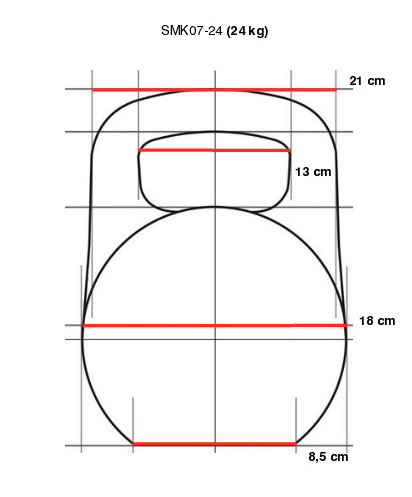 Kettlebell liatinový IRONLIFE 24 kg