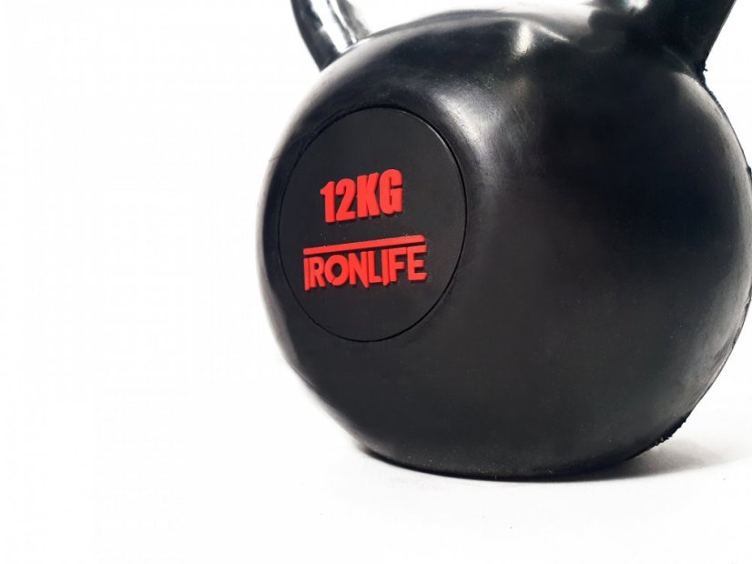 Kettlebell IRONLIFE 12 kg, pogumovaný