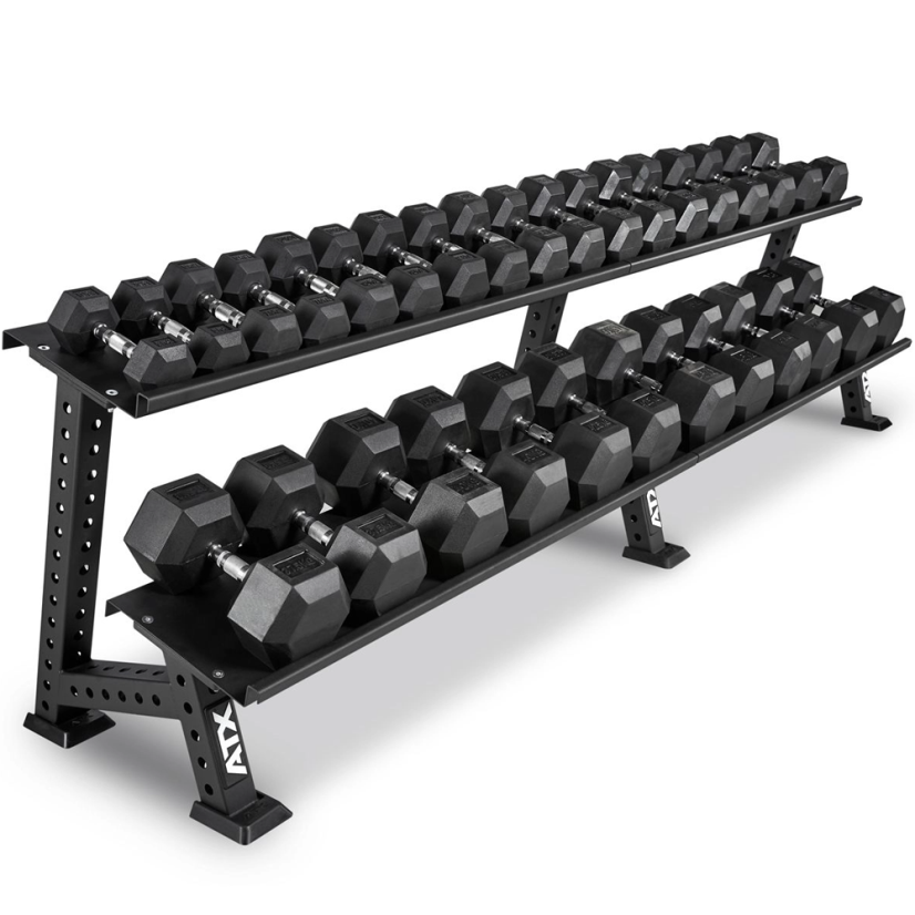Jednoručná činka HEXA ATX LINE 27,5 kg, pogumovaná + chróm