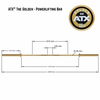 Powerlifting axle ATX LINE Golden 2200/50 mm, grip 29 mm