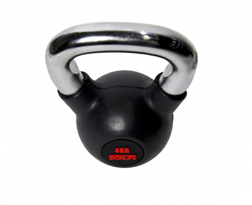 Kettlebell IRONLIFE 4 kg, pogumovaný