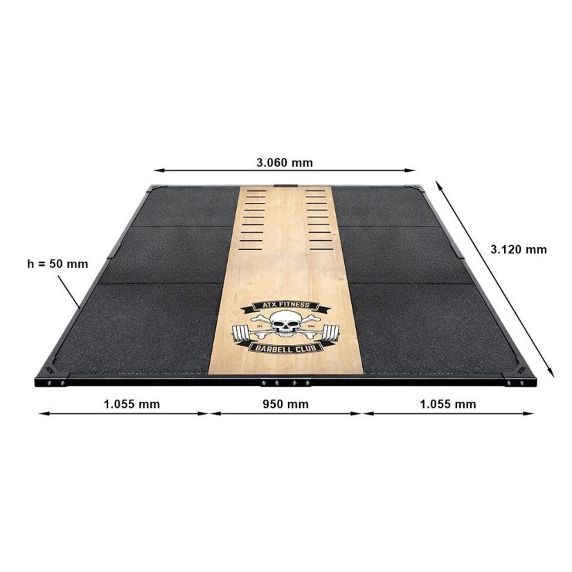 Tréninková platforma ATX LINE Weight Lifting / Power Rack XL, 3 x 3 m, logo Barbell Club