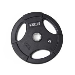 Kotouč olympijský pogumovaný IRONLIFE Deluxe plate 15 kg
