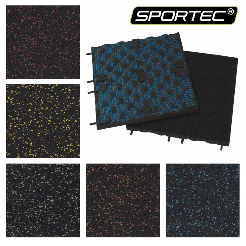 Podlaha SPORTEC STYLE COLOR tl. 70 mm, 15 % EPDM - Varianta: Style 50 x 50 cm, Color 15 %, 70 mm, šedá