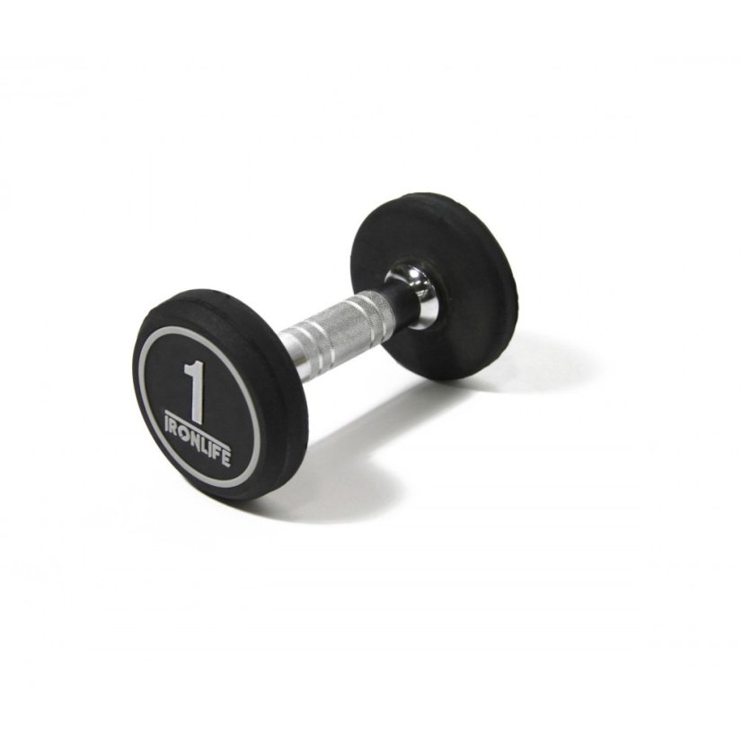 IRONLIFE; jednoruční činka pogumovaná, 1 kg