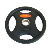 ARSENAL rubberized disc PREMIUM RUBBER OL black 10 kg, hole 50 mm