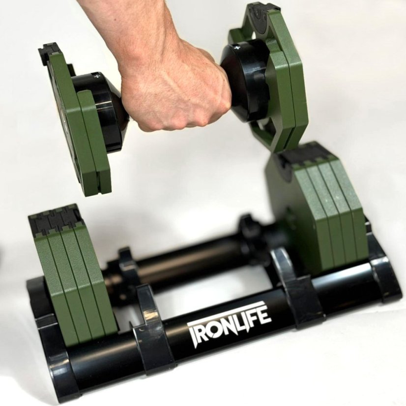 IRONLIFE; Nastavitelná činka 2 - 20 kg, 2/4/6/8/10/12/14/16/18/20, HEXA, pár