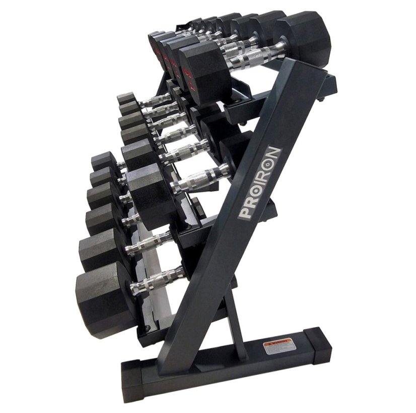 Sada pogumovaných činiek PROIRON 3 - 28 kg (10 párov + stojan Long)