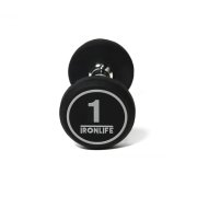 Jednoruční činka pogumovaná IRONLIFE 1 kg