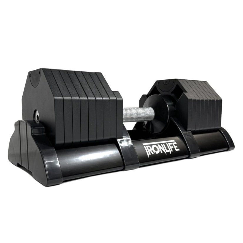 IRONLIFE; Nastavitelná činka 2,5 - 40 kg, 2,5/5/7,5/10/12,5/15..-40kg; HEXA černá, pár
